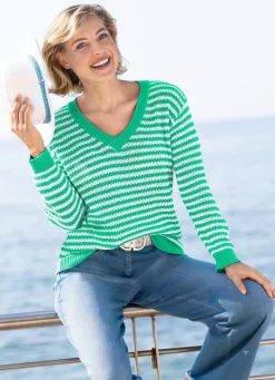 Damen Mona Pullover<Pullover in Ringeldessin