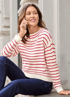 Damen Mona Pullover<Pullover in Ringeldessin