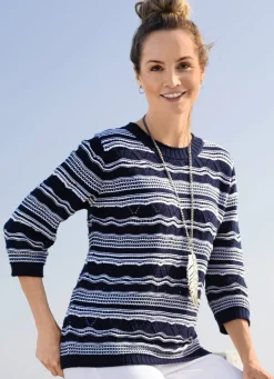 Damen Mona Pullover<Pullover in Ringeldessin