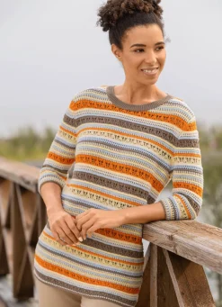 Damen Mona Pullover<Pullover in Ringeldessin