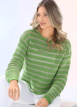 Damen Mona Pullover<Pullover in Ringelmuster