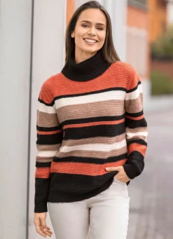 Damen Mona Pullover<Pullover in Ringelmuster
