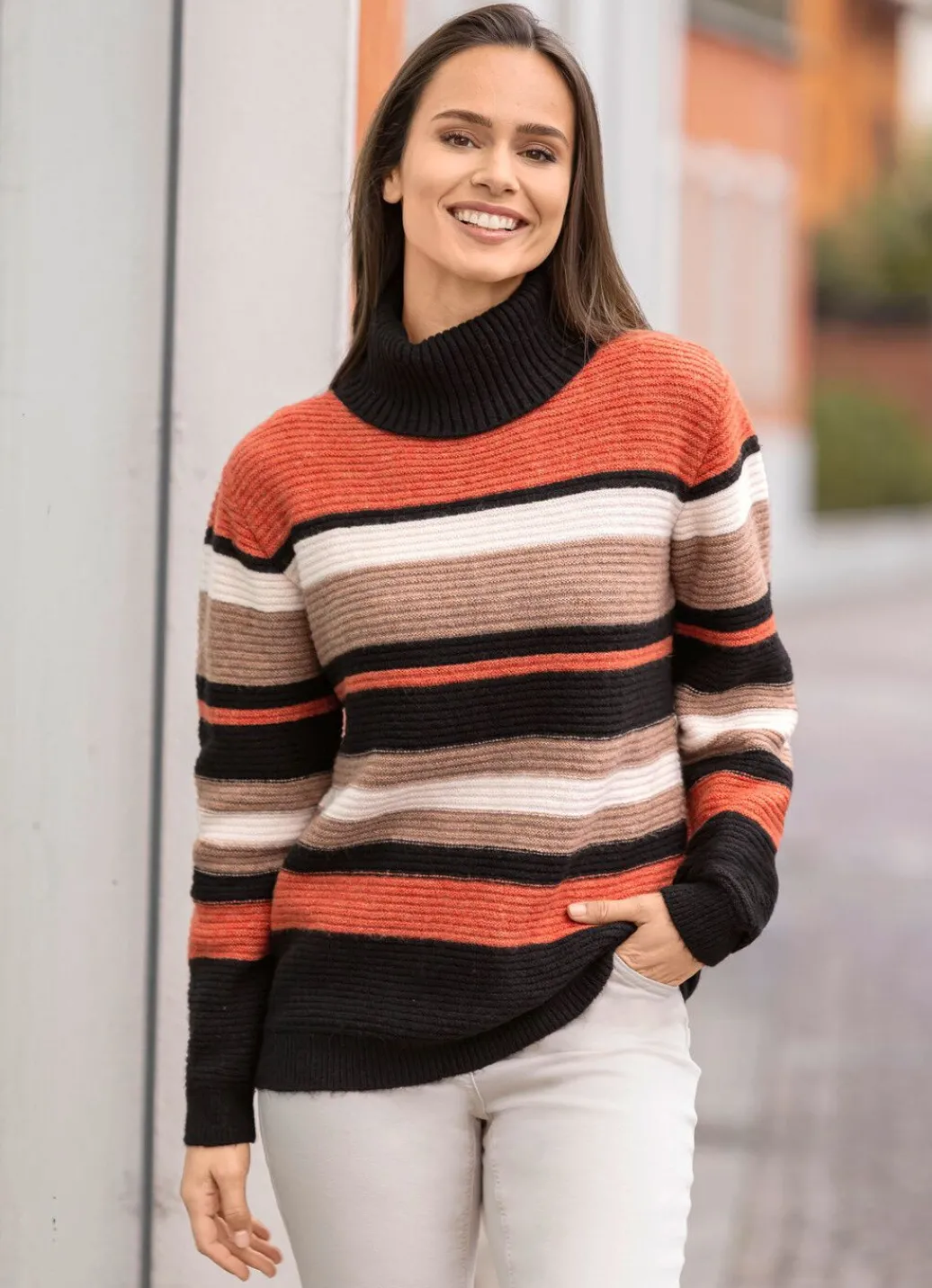 Damen Mona Pullover<Pullover in Ringelmuster