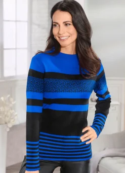 Damen Mona Pullover<Pullover in Streifen-Mustermix