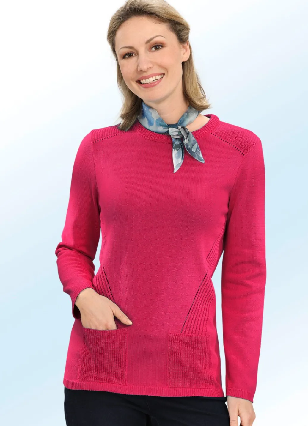 Damen Mona Pullover|Basics<Pullover in Strickmix