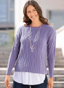 Damen Mona Pullover|Basics<Pullover in Strukturmix