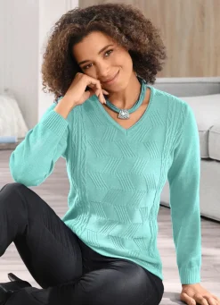 Damen Mona Pullover|Basics<Pullover in Strukturmix