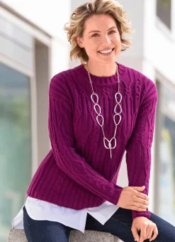 Damen Mona Pullover|Basics<Pullover in Strukturmix