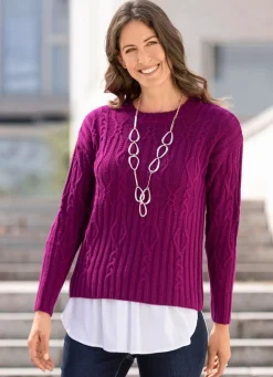 Damen Mona Pullover|Basics<Pullover in Strukturmix