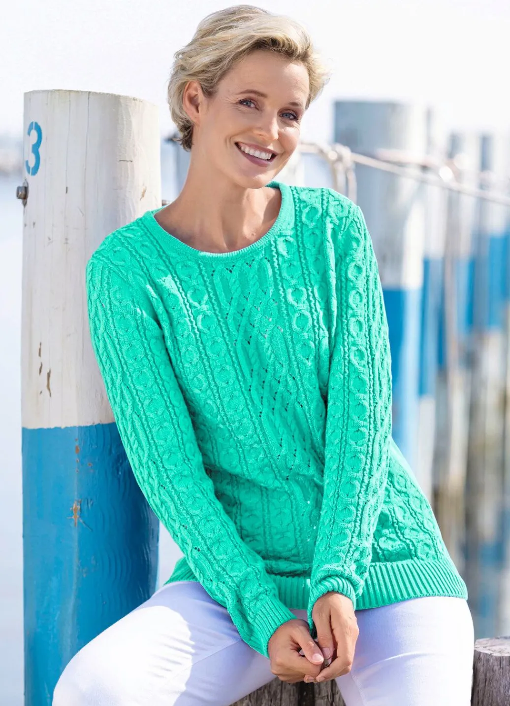 Damen Mona Pullover|Basics<Pullover in Strukturmustermix
