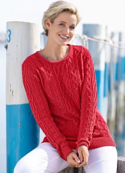 Damen Mona Pullover|Basics<Pullover in Strukturmustermix