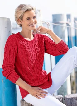 Damen Mona Pullover|Basics<Pullover in Strukturmustermix