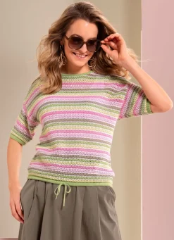 Damen Mona Pullover<Pullover in tollem Streifendessin