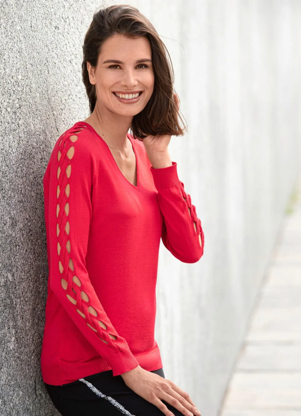 Damen Mona Basics|Pullover<Pullover in weicher leicht glänzender Qualität