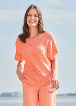 Damen Mona Pullover|Basics<Pullover mit Ajour-Rautendessin