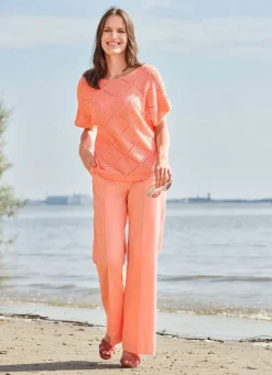 Damen Mona Pullover|Basics<Pullover mit Ajour-Rautendessin