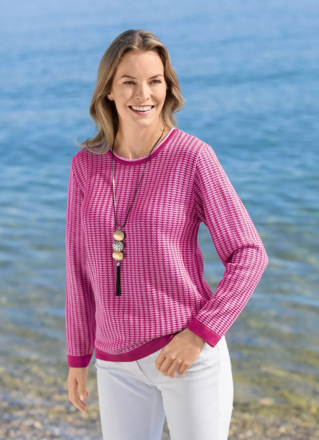 Damen Mona Pullover<Pullover mit Alloverstruktur
