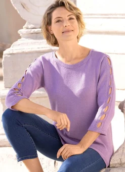 Damen Mona Pullover|Basics<Pullover mit Cut-Outs