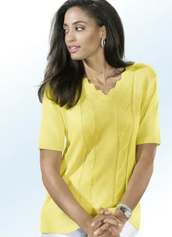 Damen Mona Pullover|Basics<Pullover mit dekorativem Ausschnitt