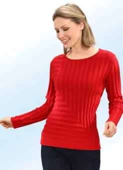 Damen Mona Pullover|Basics<Pullover mit dekorativem Rippendessin