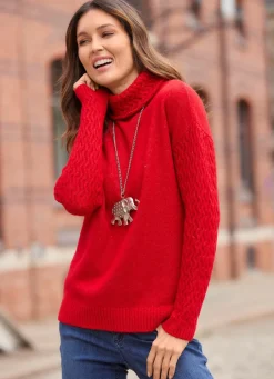 Damen Mona Basics|Pullover<Pullover mit dekorativen Strukturakzenten