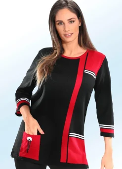 Damen Mona Pullover<Pullover mit dekorativen Kontrasten
