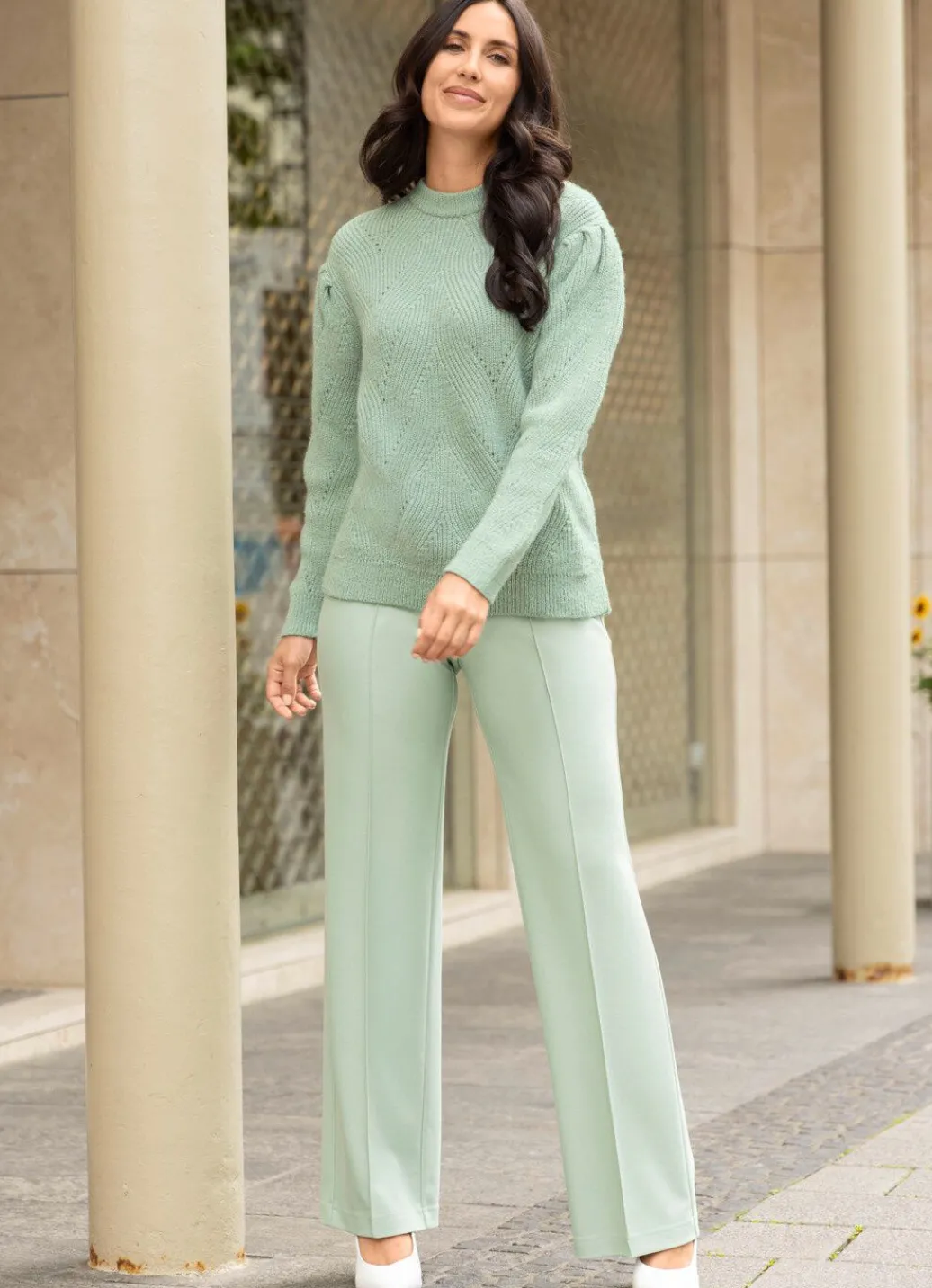 Damen Mona Basics|Pullover<Pullover mit dekorativer Faltenlegung