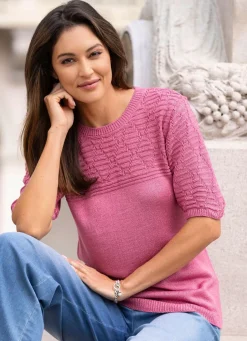Damen Mona Basics|Pullover<Pullover mit dezentem Glanz