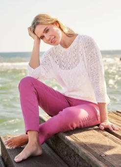Damen Mona Pullover|Basics<Pullover mit edlem Glanzeffekt