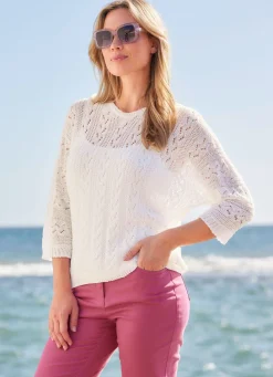 Damen Mona Pullover|Basics<Pullover mit edlem Glanzeffekt