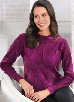 Damen Mona Pullover<Pullover mit edlem Glitzereffekt