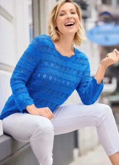 Damen Mona Basics|Pullover<Pullover mit edlen Glitzerakzenten