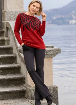 Damen Mona Pullover<Pullover mit edler Strasszier