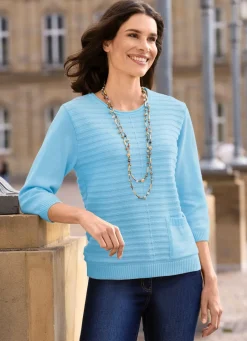 Damen Mona Basics|Pullover<Pullover mit einer aufgesetzten Tasche