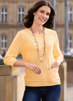 Damen Mona Basics|Pullover<Pullover mit einer aufgesetzten Tasche