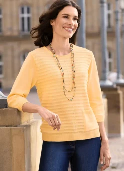Damen Mona Basics|Pullover<Pullover mit einer aufgesetzten Tasche