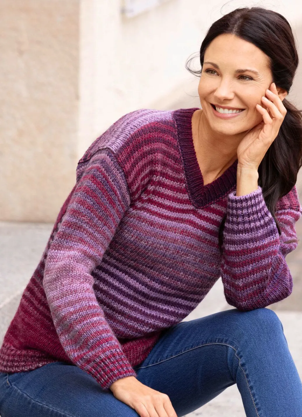 Damen Mona Pullover<Pullover mit Farbverlauf