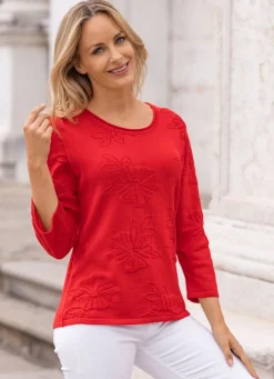 Damen Mona Pullover<Pullover mit feiner Floralstruktur