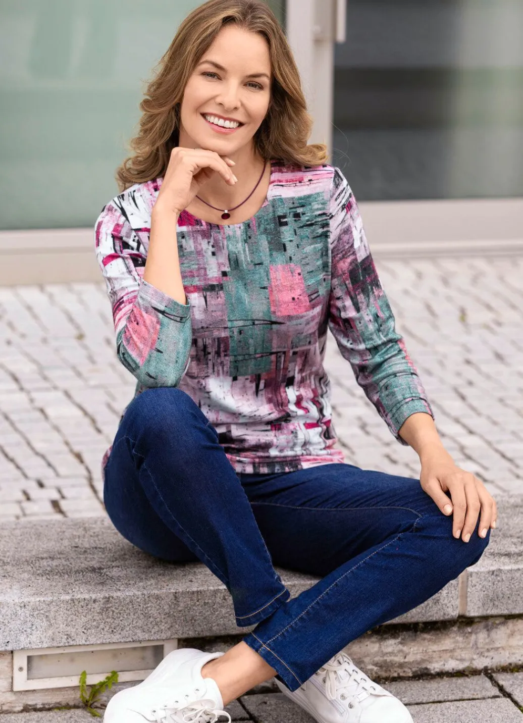 Damen Mona Pullover<Pullover mit grafischem Dessin