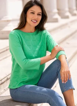Damen Mona Pullover|Basics<Pullover mit grafischer Struktur