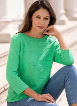 Damen Mona Pullover|Basics<Pullover mit grafischer Struktur