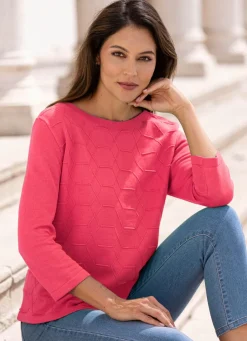 Damen Mona Pullover|Basics<Pullover mit grafischer Struktur