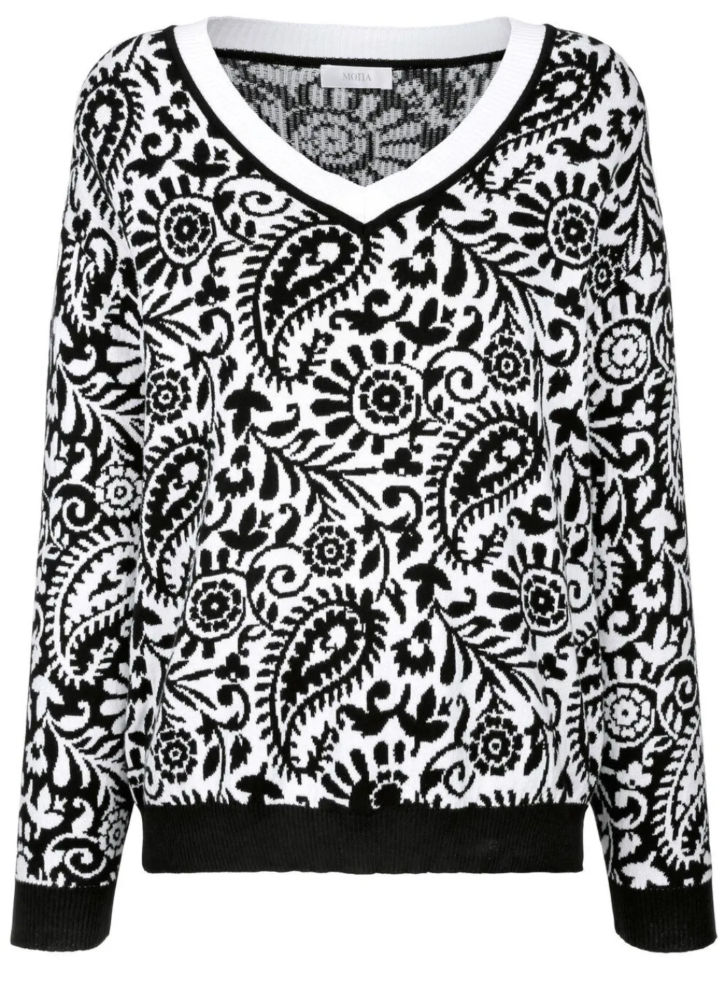 Damen Mona Pullover<Pullover mit Kontrastabschlüssen