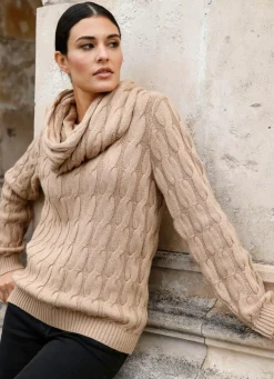 Damen Mona Pullover|Basics<Pullover mit Loop und mit Kaschmir