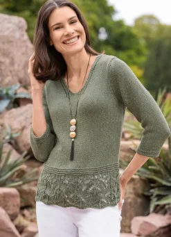 Damen Mona Pullover|Basics<Pullover mit Melange-Effekt durch edles Glanzgarn