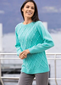 Damen Mona Abendmode|Basics<Pullover mit Perlenzier