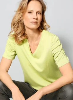 Damen Mona Pullover|Basics<Pullover mit Raffung an den Ärmeln