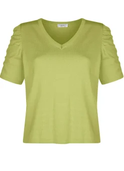 Damen Mona Pullover|Basics<Pullover mit Raffung an den Ärmeln
