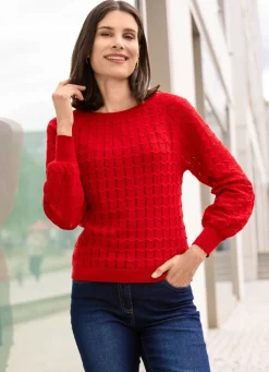 Damen Mona Pullover|Basics<Pullover mit Raglanärmeln in leichter Ballonform