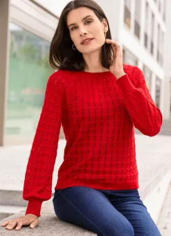 Damen Mona Pullover|Basics<Pullover mit Raglanärmeln in leichter Ballonform